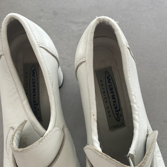 White Leather Patrick Cox Boot Heels - Picture 2 of 6